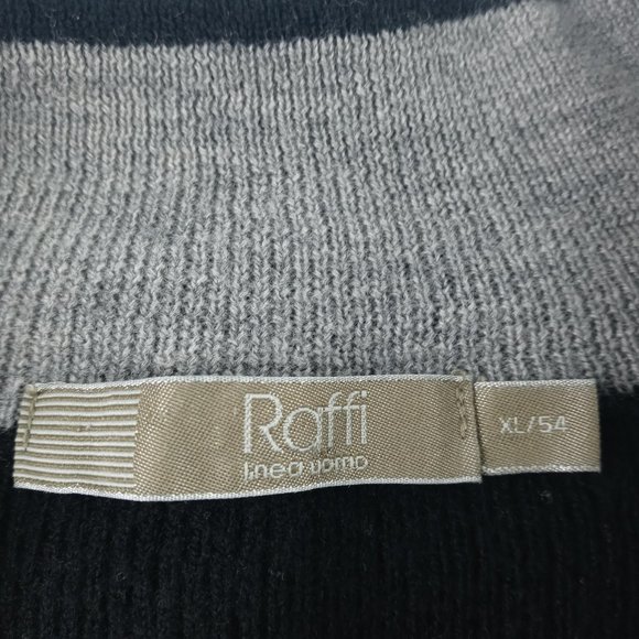 Linea Raffi Uomo Extra Fine Merino Wool 1/4 Zip Pullover Sweater Black Size XL54 - Picture 6 of 7